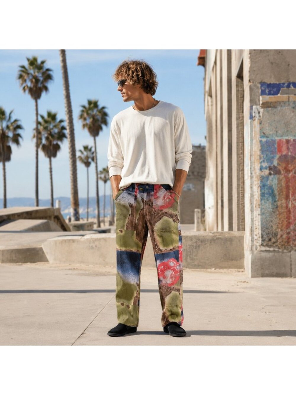 Jungles Strange Bloom Colorful Art Print Mens Pants small